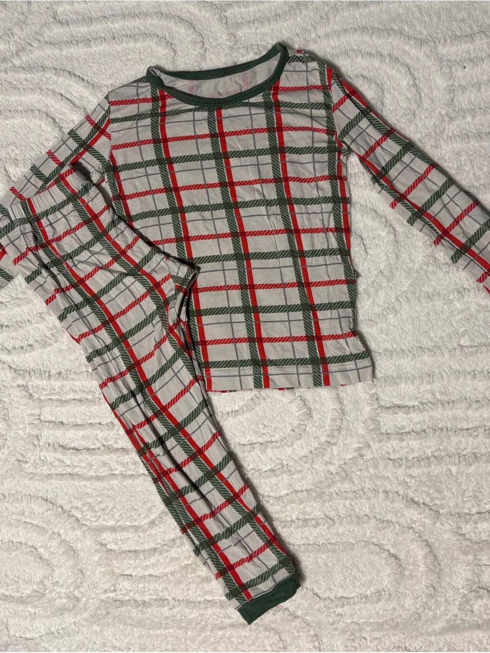 Kyte BABY Red and Green Plaid Kids Pajama Set size 2T